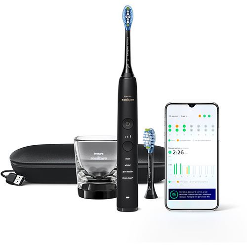 Escova de Dentes Elétrica Philips Diamond Clean 9000 HX9913/18 - Preto