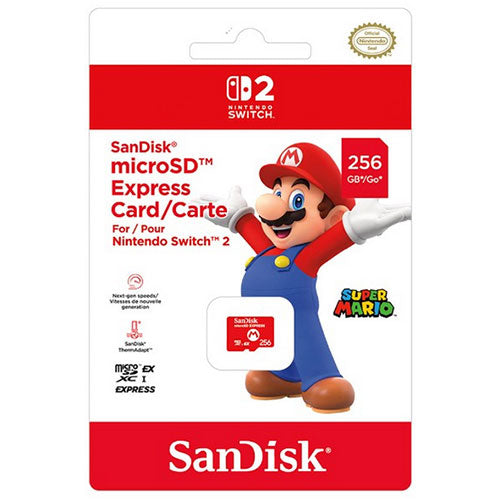 Cartão microSD Express SanDisk - 256GB - Nintendo Switch 2