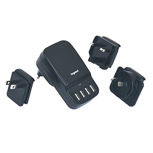 Carregador Legrand Usb 4 Portas 6.8A com Adaptadores Viagem