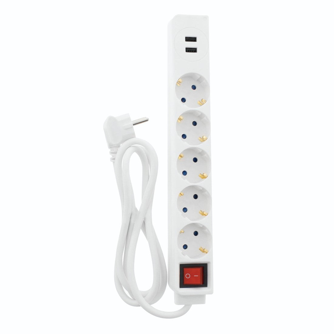 Extensão Elétrica Hama 5 Tomadas + 2 USB 1,4m (137350) Branco