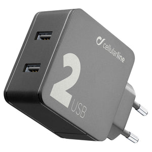 Carregador Telemóvel Cellularline 2xUSB 12W