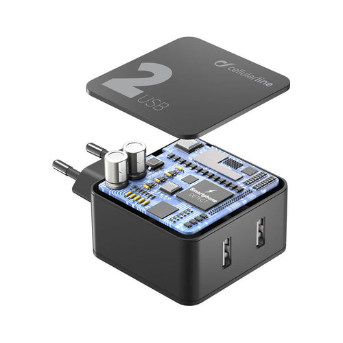 Carregador Telemóvel Cellularline 2xUSB 12W