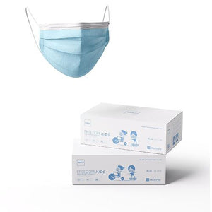 Máscaras Descartáveis para Criança Freedom Kids - CX 30 uni - Azul