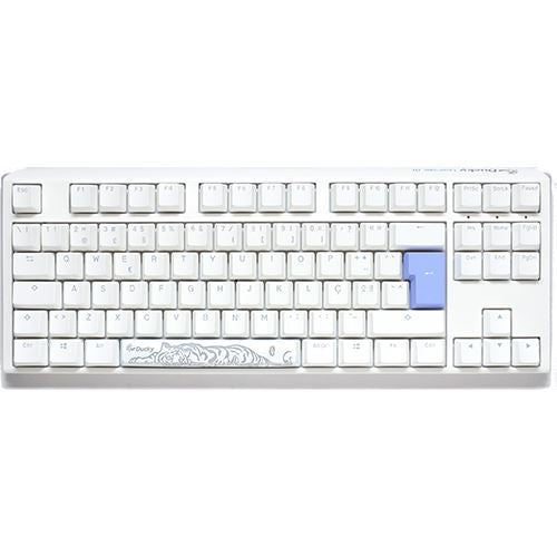 Teclado Gaming Mecânico Ducky ONE 3 Classic TKL Pure White RGB - Layout PT - MX Silent Red