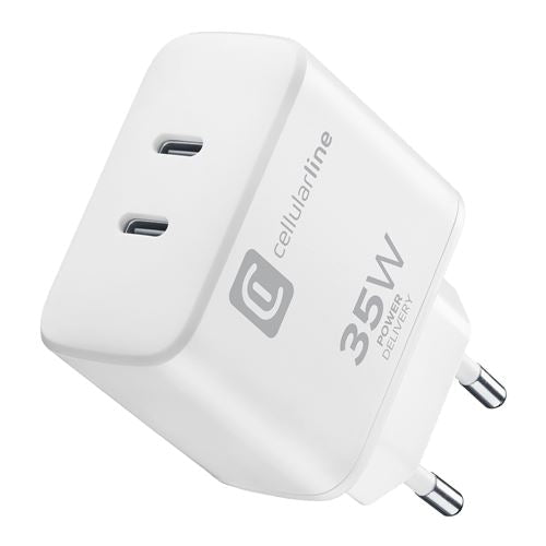 Carregador Telemóvel Cellularline Dual 2xUSB-C 35W