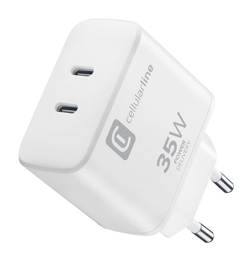 Carregador Telemóvel Cellularline Dual 2xUSB-C 35W