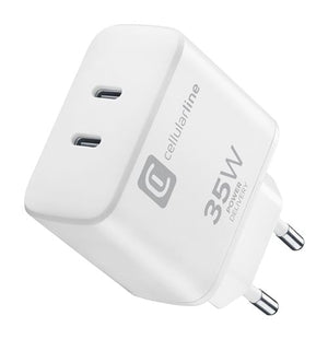 Carregador Telemóvel Cellularline Dual 2xUSB-C 35W