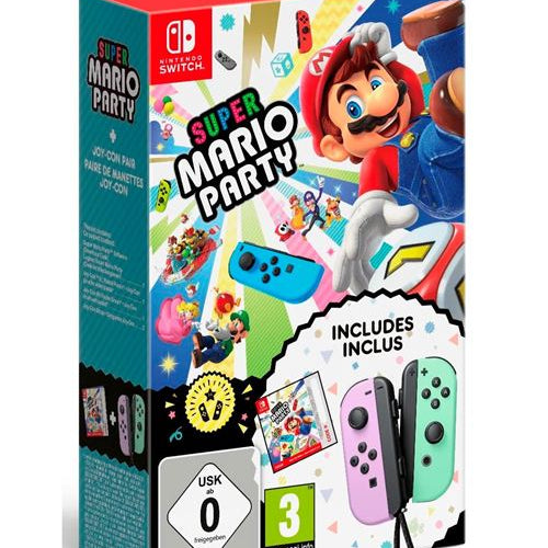 Joy-Con Verde e Roxo + Super Mario Party - CIAB
