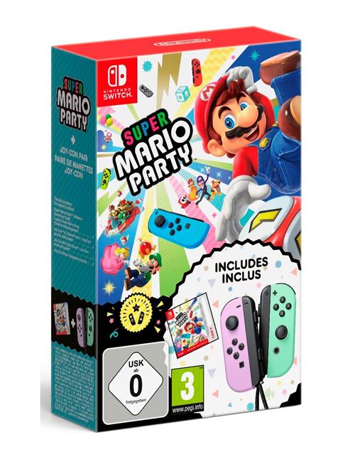 Joy-Con Verde e Roxo + Super Mario Party - CIAB