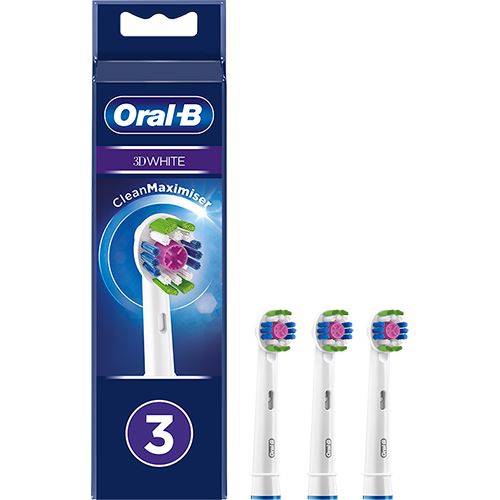 Recargas para Escovas de Dentes Elétrica Oral-B 3D White Clean Maximiser - 3 Uni.