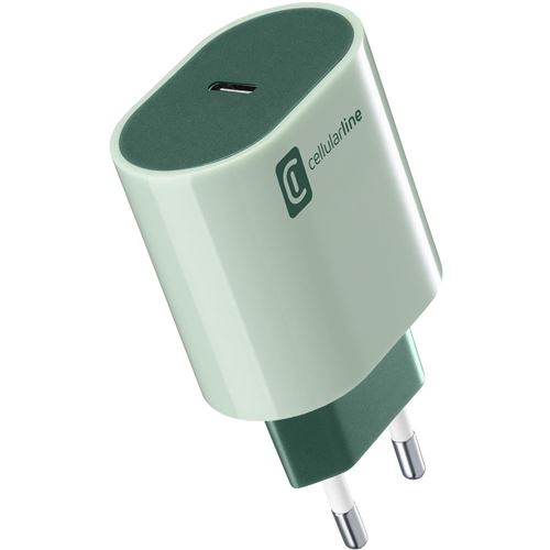 Carregador Cellularline Style Color ACHUSBCSMARTPD20WG USB-C 20W Verde