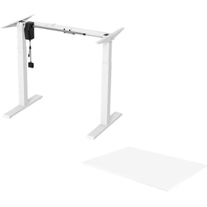 Mesa Ajustável Deltaco 730 - 1230 mm + Tampo de Mesa Deltaco 1500 x 750 x 25 mm - Branco