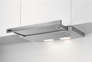 Exaustor Telescópico Zanussi ZFP316S | 59,8x28,4 cm | 410 m³/h | 69 dB | C | Aço inoxidável