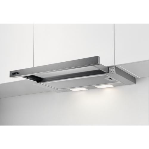 Exaustor Integrado Zanussi ZFP216S | 59,8x28,4 cm | 330 m³/h | 64 dB | C | Aço inoxidável