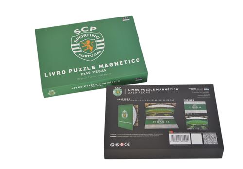 Livro Puzzle Magnético 2x50 Peças: Sporting - Kit Constrói