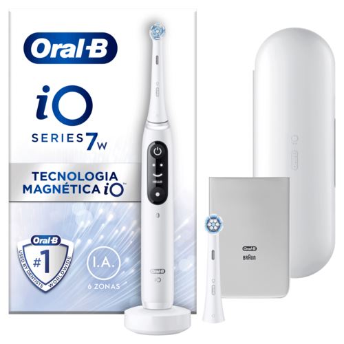Escova de Dentes Elétrica Oral-B iO 7W + Estojo de Viagem - Branco