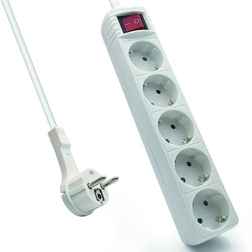 Tomada Ewent Power Strip Shuko 5x - Branco