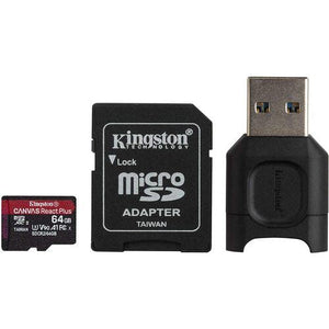 Cartão Micro SDXC Kingston 64GB React Plus + Adaptador Classe 10 U3 285MB/s