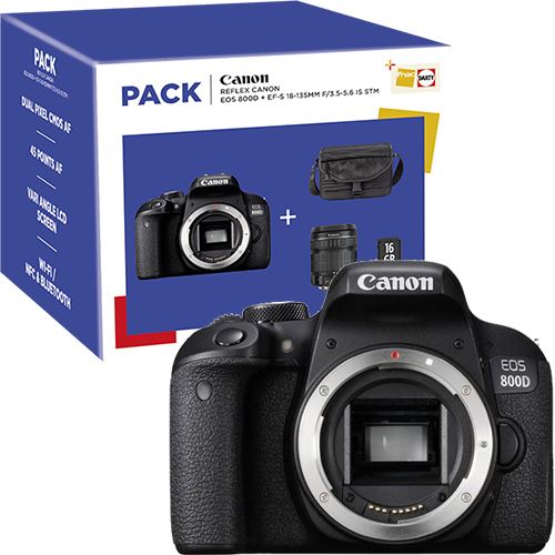 Máquina Fotográfica Reflex Canon EOS 800D + EF-S 18-135mm f/3.5-5.6 IS STM