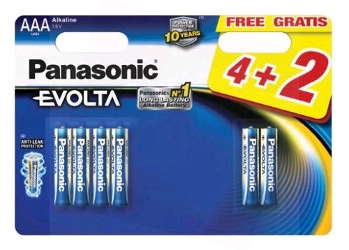 Pilhas Alcalinas Panasonic Pack 6 Evolta AAA LR03