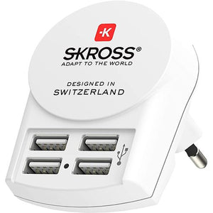 Adapatador Tomada Skross Europe 4 USB - Branco