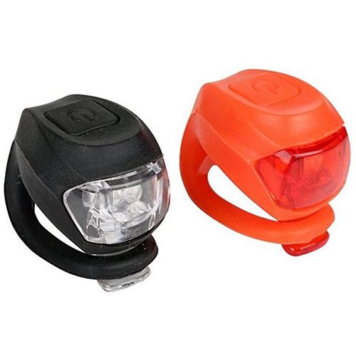 Conjunto de Luzes de Bicicleta Wayscral Danteira e Traseira - Preto e Vermelho