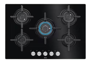 Placa a Gás AEG HKB75029NB | 74 cm | 5 Zonas | Preto