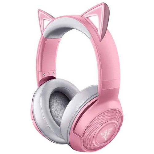 Auscultadores Gaming Bluetooth Razer Kraken - Kitty Edition - Quartz