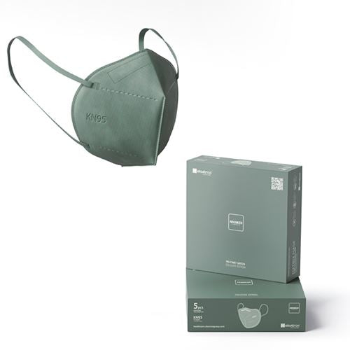 Máscara Descartável Matrix Colours KN95 - Verde Tropa - 5 Uni.