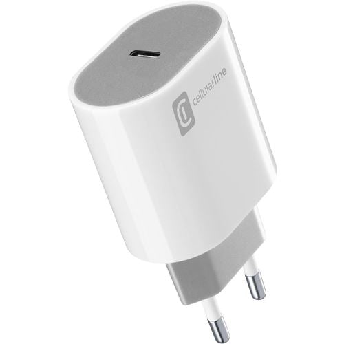 Carregador Cellularline Style Color ACHUSBCSMARTPD20WW USB-C 20W Cinzento