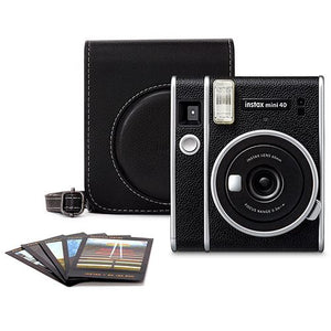 Máquina Fotográfica Instantânea Bundle Câmara Fujifilm Instax mini 40 + Carga Instax Mini Contact Sheet + Bolsa - Preto