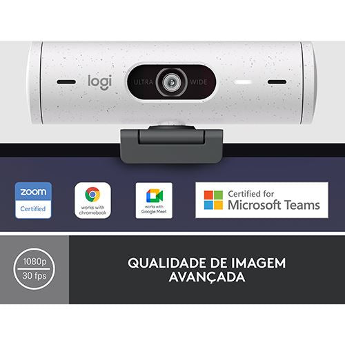 Webcam Logitech Brio 500 - FHD - Branco