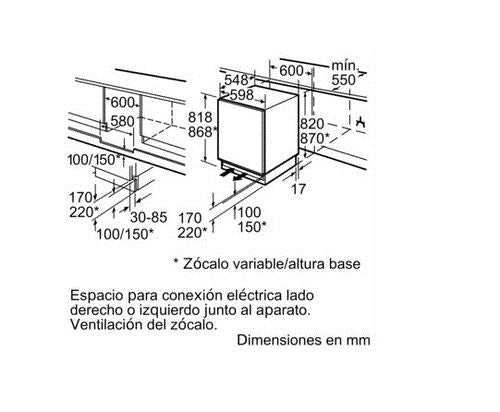 Arca Congeladora Encastrável Siemens GU15DADF0 | 82x59,8x54,8 cm | 106 L | F | Branco