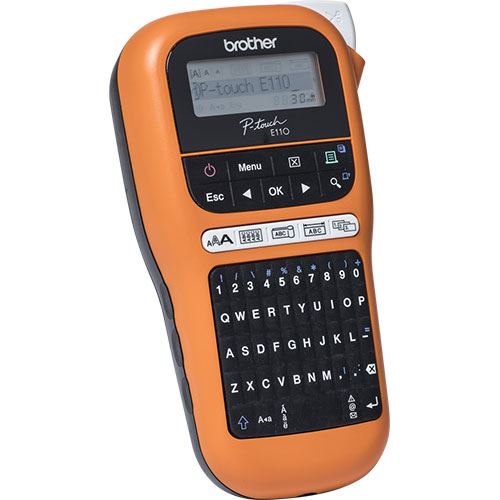 Máquina Rotuladora Profissional Brother PT-E110VP - Laranja