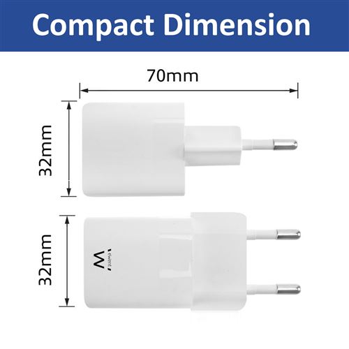 Adaptador de Corrente Ewent USB-C 33W - Branco