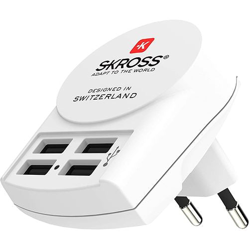 Adapatador Tomada Skross Europe 4 USB - Branco