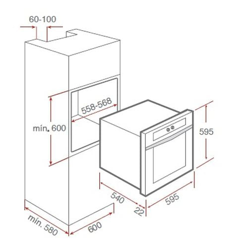 Forno Gás Natural Teka FGE 724 | 59 L | 59.5 cm | Aço inoxidável