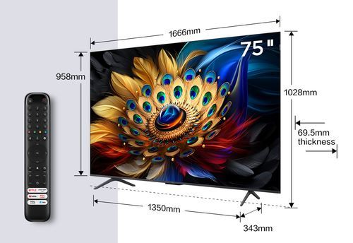 TCL 75C655 QLED GOOGLE TV 450 NITS