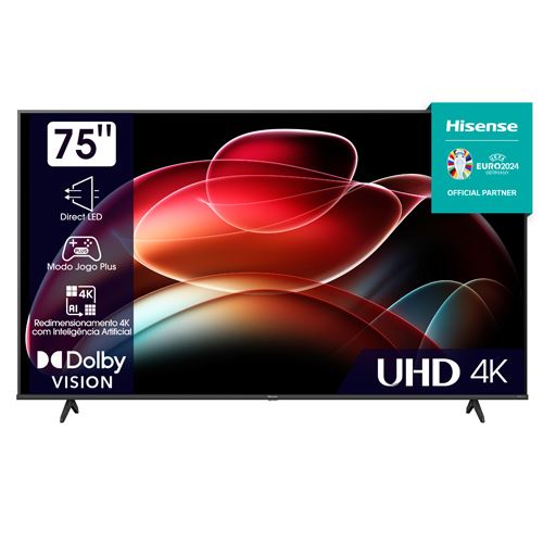 Smart TV Hisense 75" 4K UHD 75A6K - 190cm