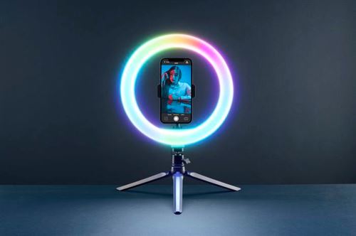 Suporte Cellularline LED Ring Multicolor Com tripé