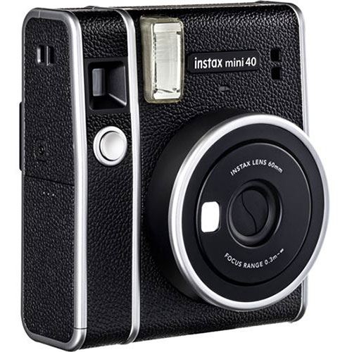 Máquina Fotográfica Instantânea Bundle Câmara Fujifilm Instax mini 40 + Carga Instax Mini Contact Sheet + Bolsa - Preto