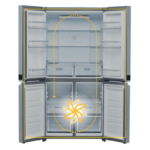 Frigorífico Americano Whirlpool WQ9 B1L | 187,4x90,9x69,8 cm | 388 L | F | Aço inoxidável