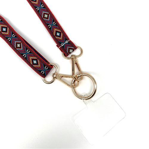 Fita de Pescoço para Telemóvel 4-OK Diamantes Vermelhos