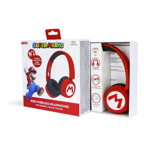 Headset Bluetooth Mario Logo Kids