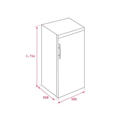 Arca Congeladora Vertical Teka TGF3 270 X | 171,4x59,5x65 cm | 256 L | F | Aço inoxidável