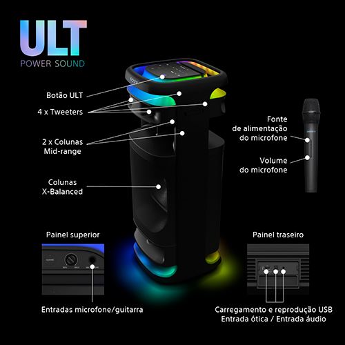 Coluna Partybox Sony ULT Tower 10 SRS-ULT1000