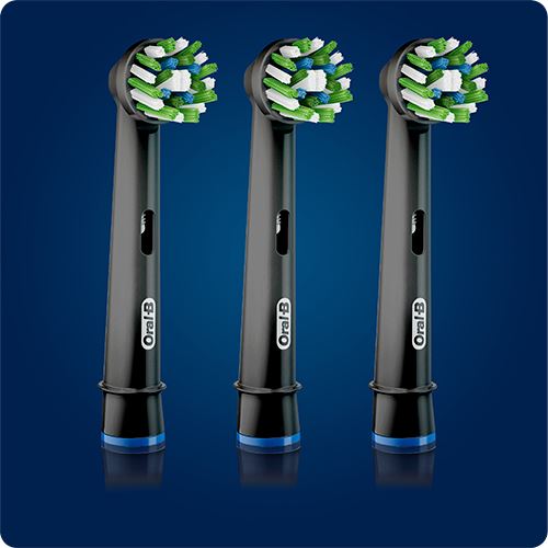 Recargas para Escovas de Dentes Elétrica Oral-B Cross Action com Clean Maximiser - Preto - 3 Uni.