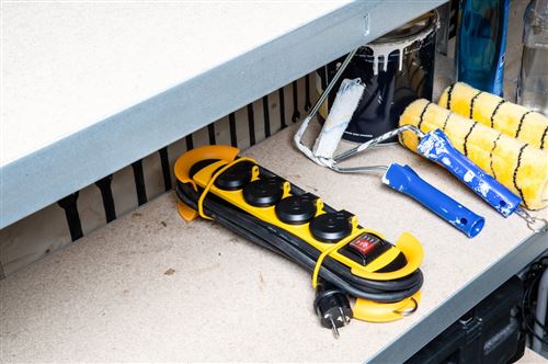 Extensão Elétrica Philips 4 Tomadas para exterior 4X2P 3M IP44 Preto / Amarelo