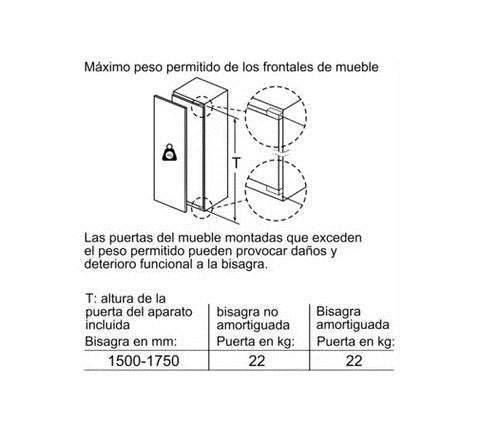 Frigorífico Encastrável Siemens KI81RAFE0 | 177,3x55,8x54,5 cm | 319 L | E | Branco