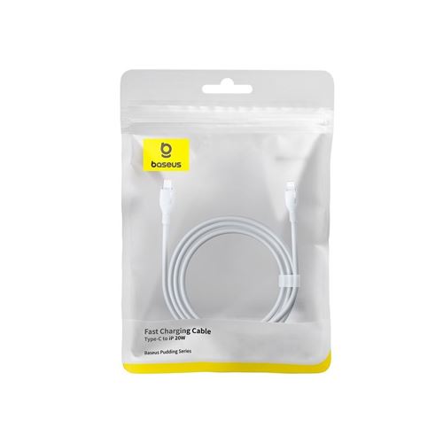 Cabo USB - C para Lightning Baseus Pudding Series 1.2m - Branco